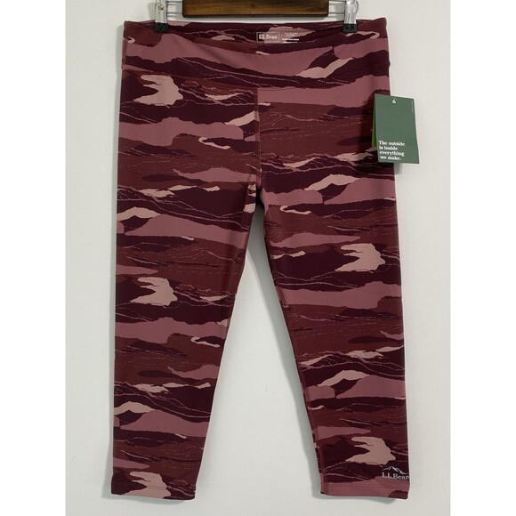 L.L. Bean Pants - L.L. Bean Boundless Performance Leggings Women's L Capri Cropped Printed NEW